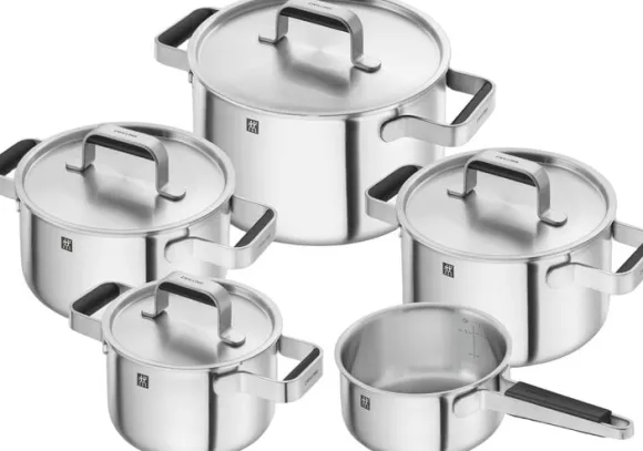 Pure Kastrull & stekpanna set, 5-st, 18/10 Rostfritt stål