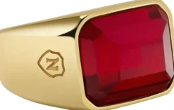 Red Zircon Signet Ring in Gold