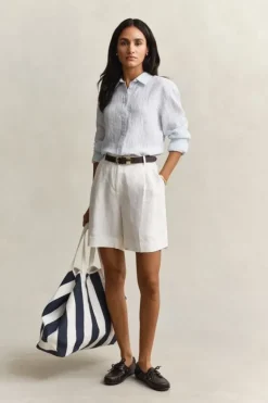 REG STRIPED LINEN LS SHIRT