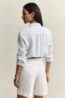 REG STRIPED LINEN LS SHIRT