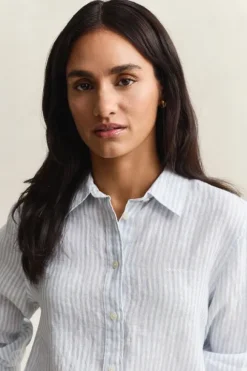 REG STRIPED LINEN LS SHIRT