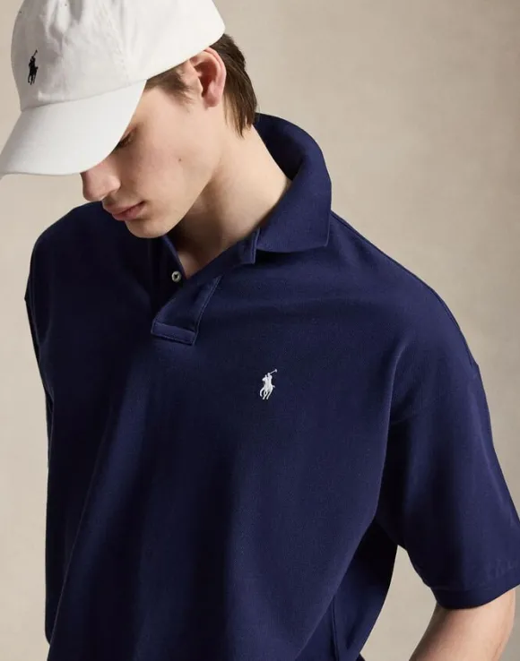 Relaxed Fit Mesh Polo Shirt