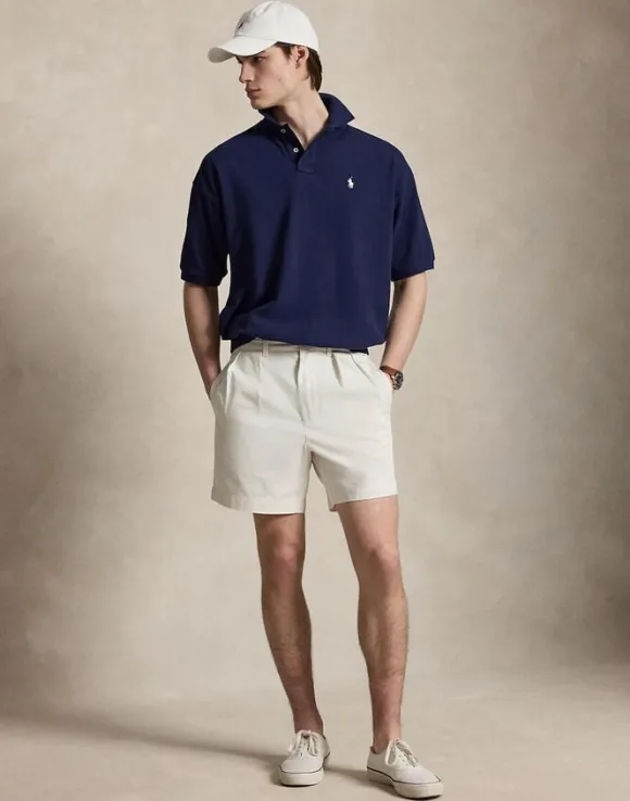 Relaxed Fit Mesh Polo Shirt