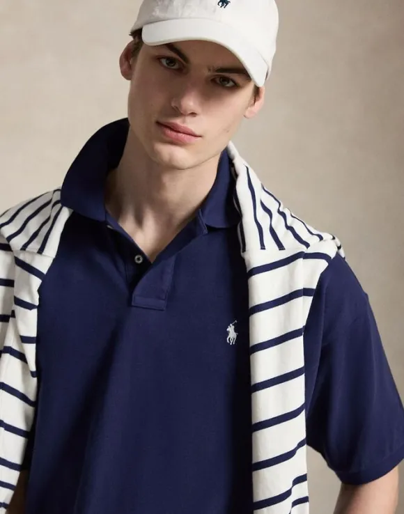 Relaxed Fit Mesh Polo Shirt