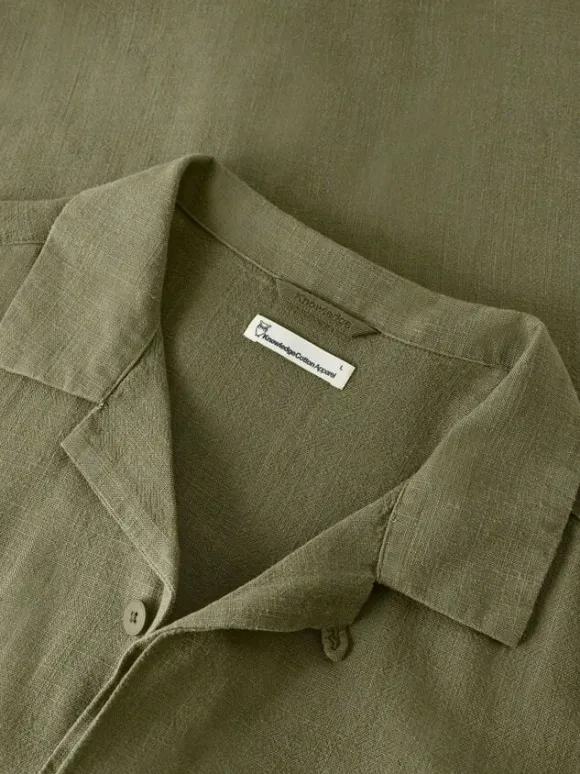 Relaxed Linen-mix short sleeve shirt