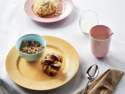 Rhombe Frokosttallerken Ø21 cm rosa porcelæn