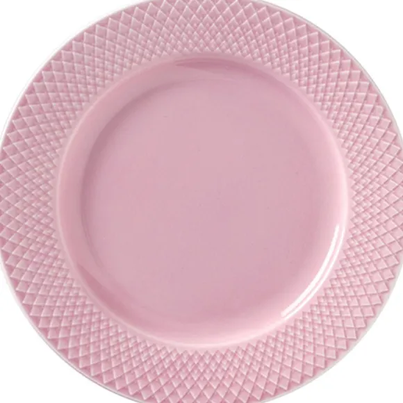 Rhombe Frokosttallerken Ø21 cm rosa porcelæn