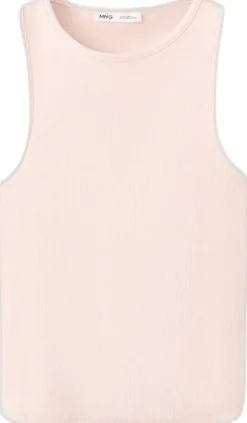 Ribbed cotton-blend top