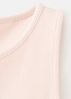 Ribbed cotton-blend top