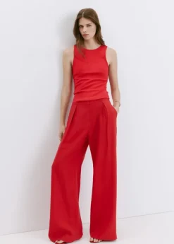 Ribbed cotton-blend top