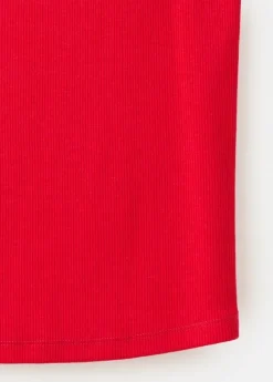 Ribbed cotton-blend top
