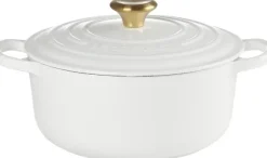 Rund støbejernsgryde 2,4L White