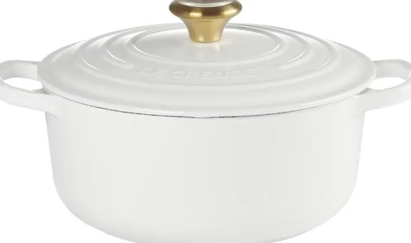 Rund støbejernsgryde 2,4L White