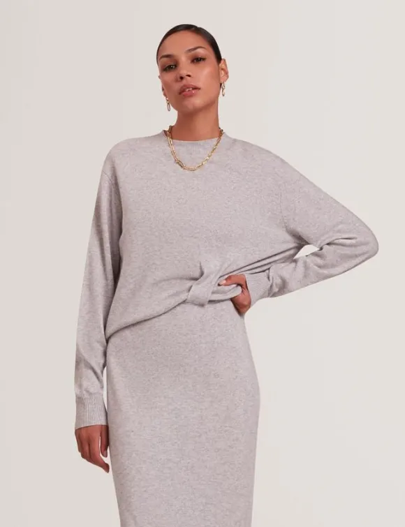 SAMANA Twist Waist Knit Midi Dress