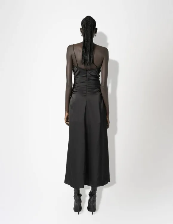 Satin Asymmetric Slip Dress
