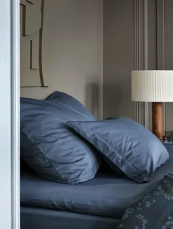 Satin pudebetræk blå