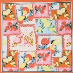 Satin scarf vintage lemon