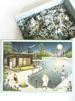 SAUNA BY THE LAKE - puslespil med 1000 brikker