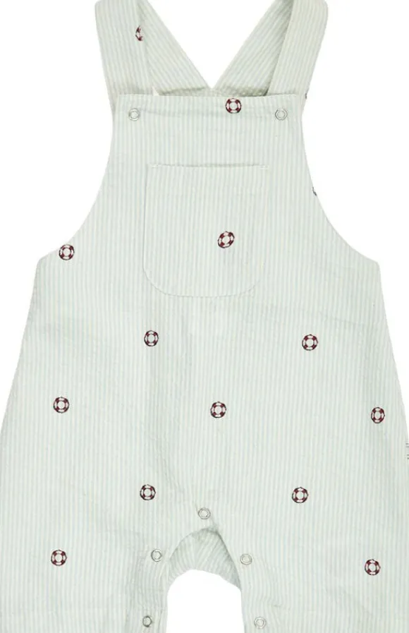 Seersucker stripe overalls baby