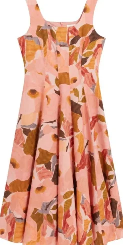 SHIVANA Printed Linen Blend Midi Dr