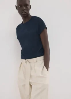 Short-sleeved cotton-blend t-shirt