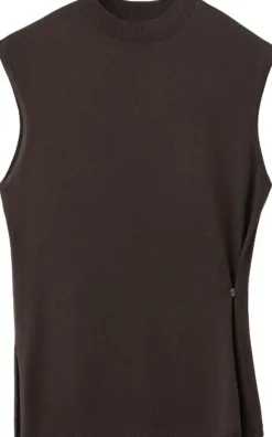 Side gathered knitted top