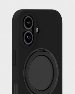 Silicone Stand Case iPhone 16 Black