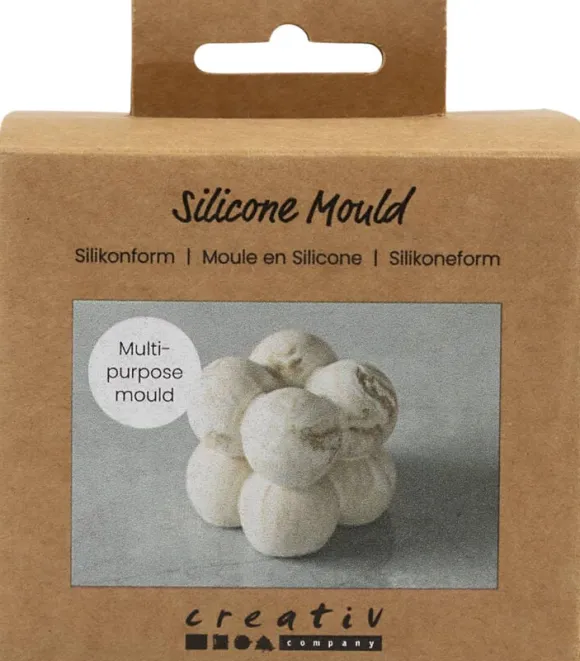 Silikoneform, Firkant med bobler, H: 4 cm.