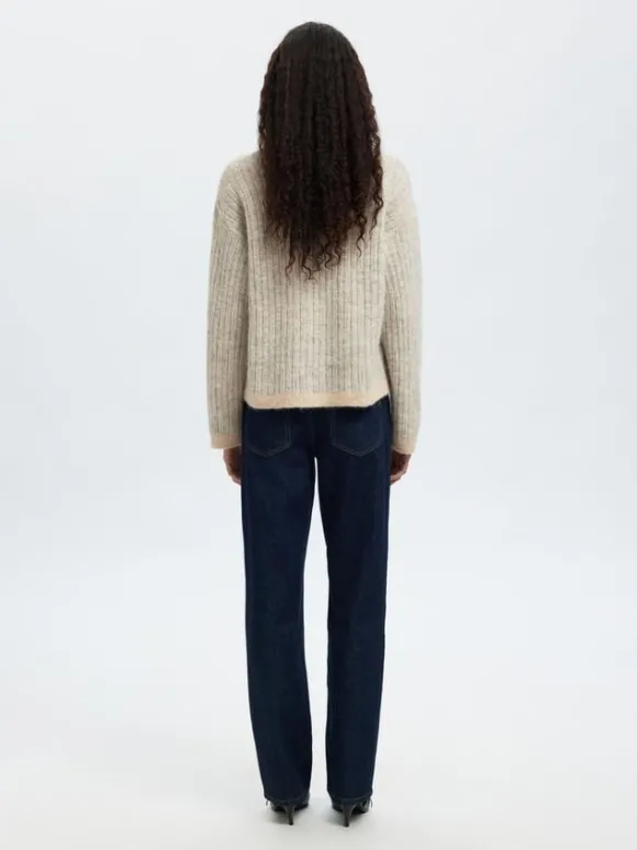 SLFALVA LS KNIT STRIPE O-NECK