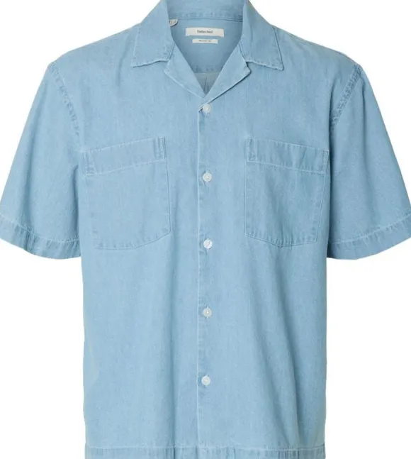 SLHRLXCARLO DENIM SS SHIRT RESORT