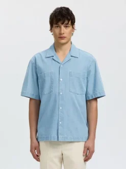 SLHRLXCARLO DENIM SS SHIRT RESORT