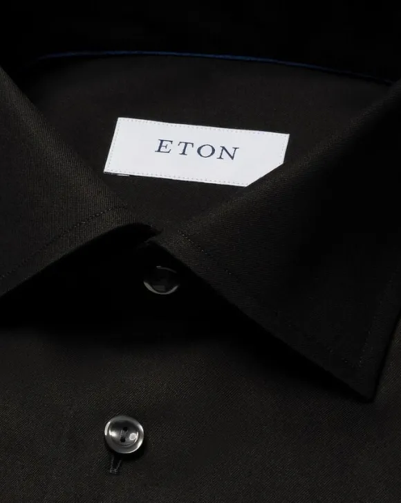 Slim Fit Black Signature Twill Shirt