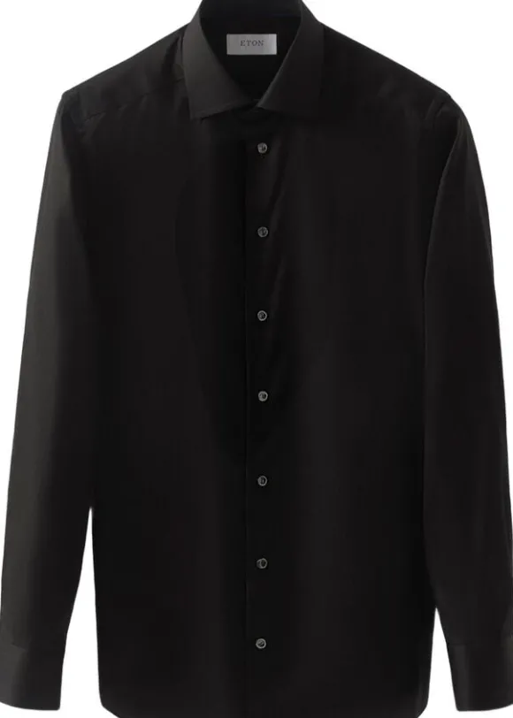 Slim Fit Black Signature Twill Shirt