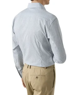 Slim Fit Light blue Parrot Print Signature Twill Shirt