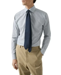 Slim Fit Light blue Parrot Print Signature Twill Shirt