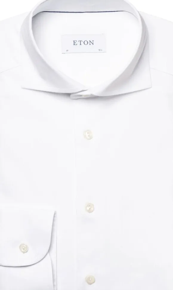 Slim Fit White Solid Four-Flex Stretch Shirt