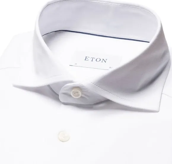 Slim Fit White Solid Four-Flex Stretch Shirt