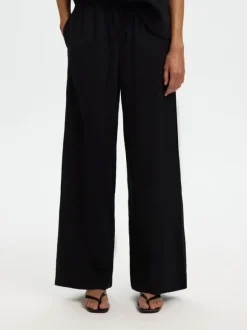 SLWLUISA MW WIDE LINEN BLEND PANT N