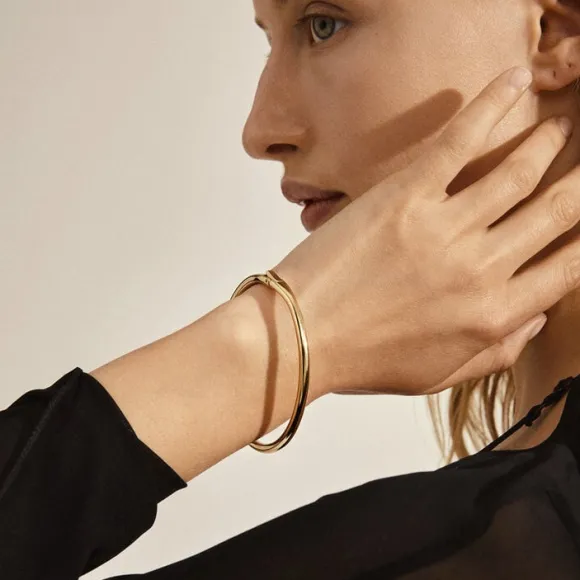 SOPHIA recycled bangle bracelet gold-plated