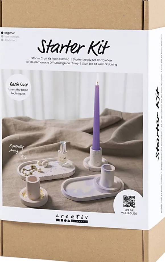 Start DIY Kit Resin Støbning, 3 lysestager og 2 fade