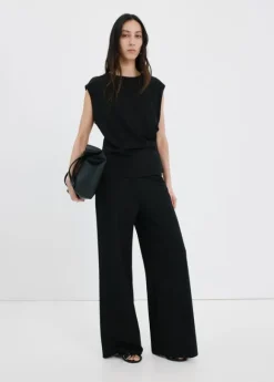 Straight-fit trousers with elastic