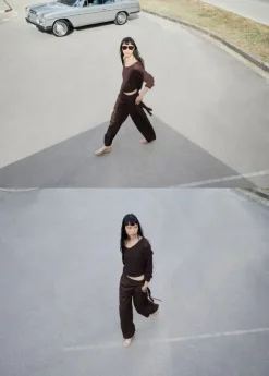 Straight-leg trousers with detachab