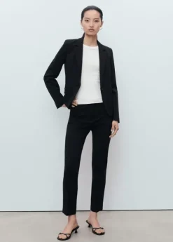Straight mid-rise trousers