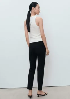 Straight mid-rise trousers