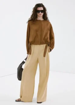 Straight mid-rise trousers