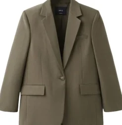 Straight suit jacket with lapel poc