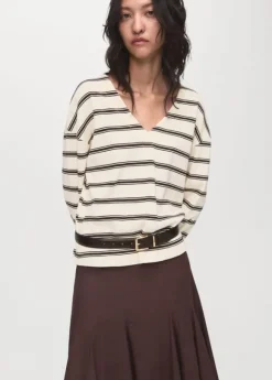 Striped cotton-blend sweatshirt