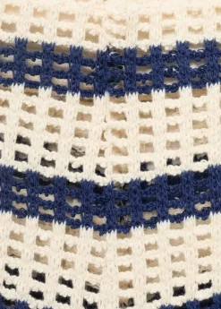 Striped crochet shorts