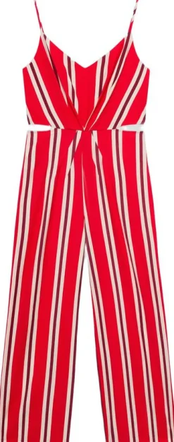 Striped jumpsuit with cut-out