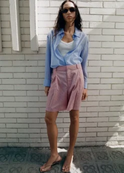 Striped lyocell shirt